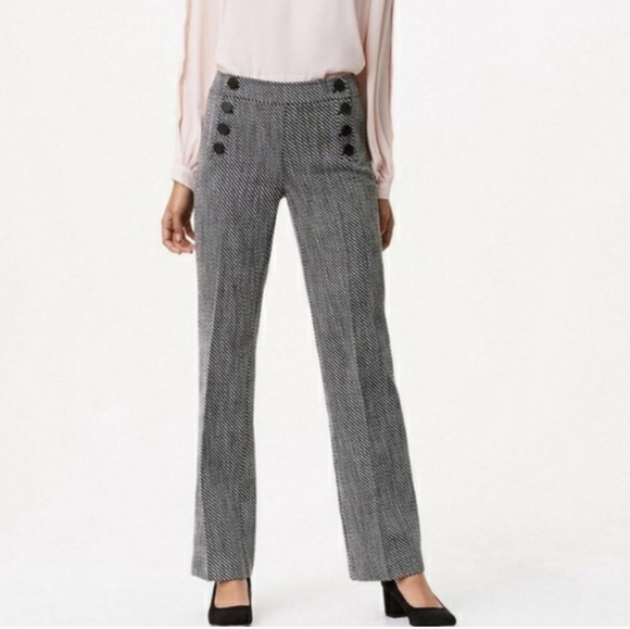 Ann Taylor Pants - ANN TAYLOR Black & White Tweed Wide Leg Sailor Pants – Size 4